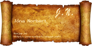 Jóna Norbert névjegykártya