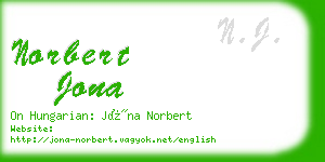 norbert jona business card